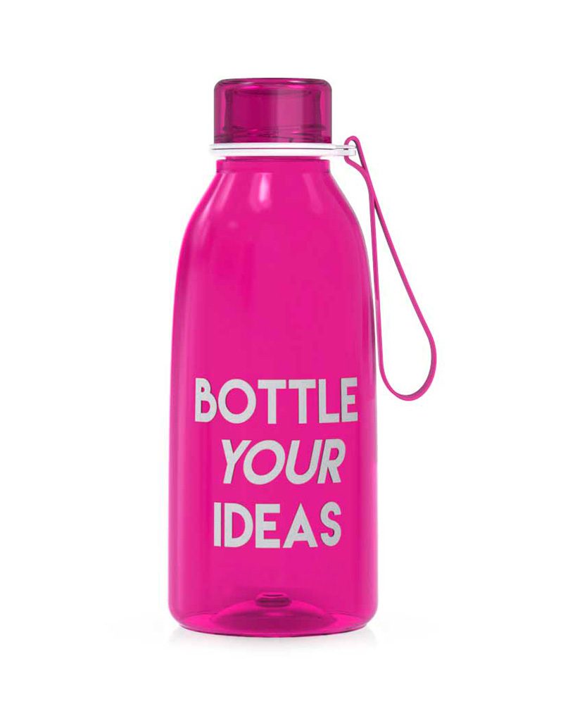 Vannflasker med trykk. Flott pink Wetap Mirach flaske i Tritan plast.